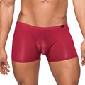 Male Power Seamless Sleek Sleek Short w/sheer pouch Wine Large