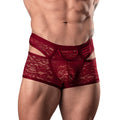 Male Power Lucifer Cutout Short Burgundy S